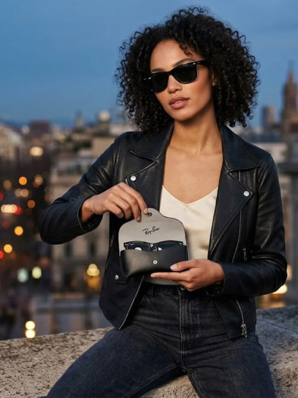 Ray-Ban Classic Black Eyewear Case Leather‎